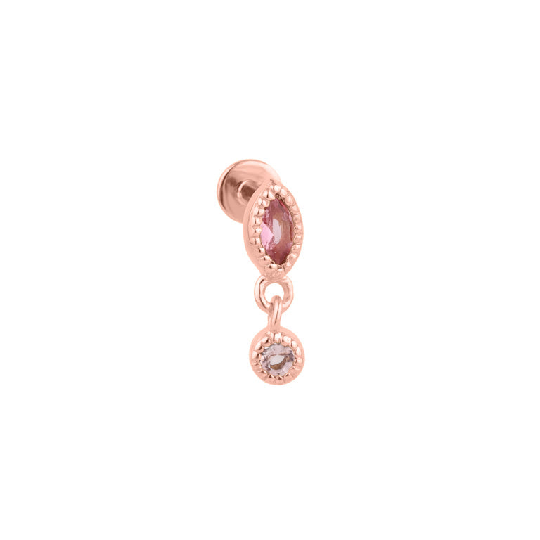 Piercing LIANNE Turmalin hellrosa Silber