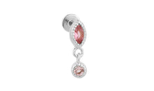 Piercing LIANNE Turmalin hellrosa Silber