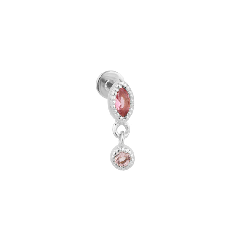 Piercing LIANNE Turmalin hellrosa Silber