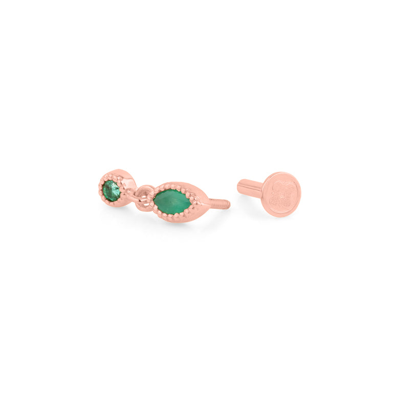 Piercing LIANNE Smaragd Silber
