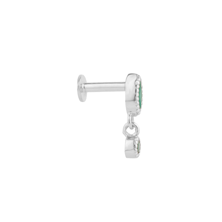 Piercing LIANNE Smaragd Silber