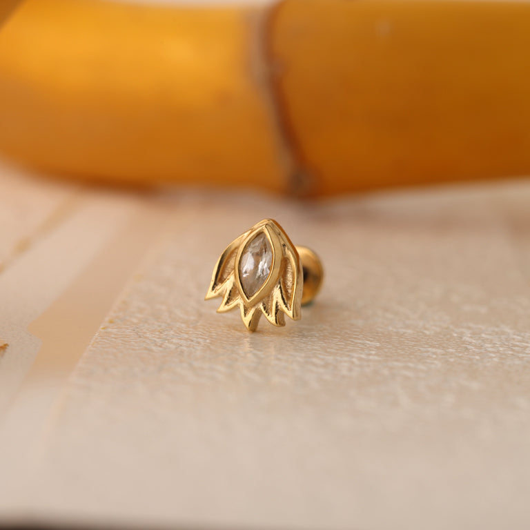 Piercing LOTUSBLUME Turmalin hellgrün