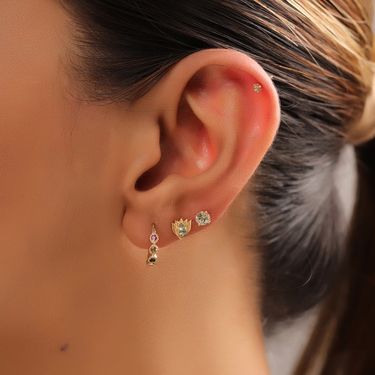 Piercing LOTUSBLUME Turmalin hellgrün