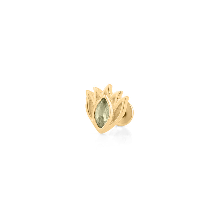 Piercing LOTUSBLUME Turmalin hellgrün