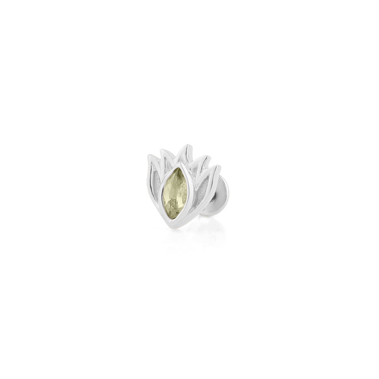 Piercing LOTUSBLUME Turmalin hellgrün