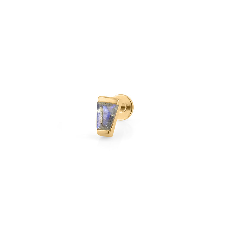 Piercing MINI KARO mit Labradorit Gold