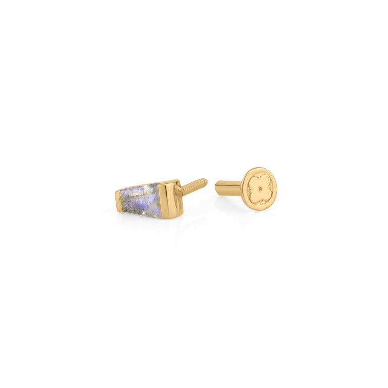 Piercing MINI KARO mit Labradorit Gold