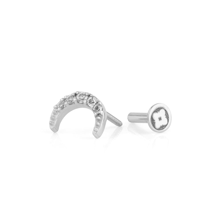 Piercing MOND mit Topas Silber