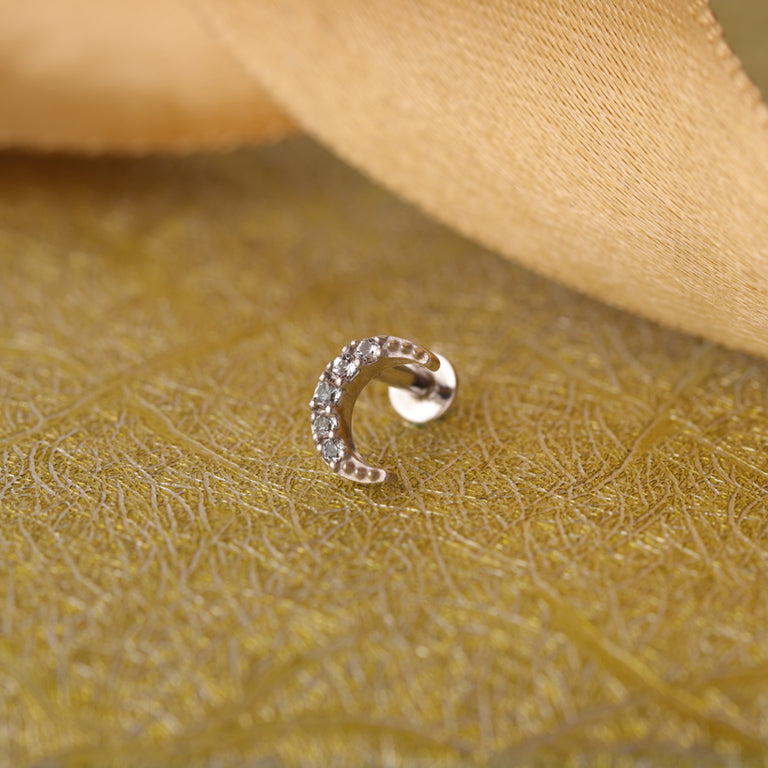 Piercing MOND mit Topas Silber