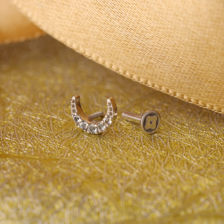 Piercing MOND mit Topas Silber