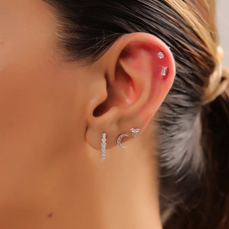 Piercing MOND mit Topas Silber