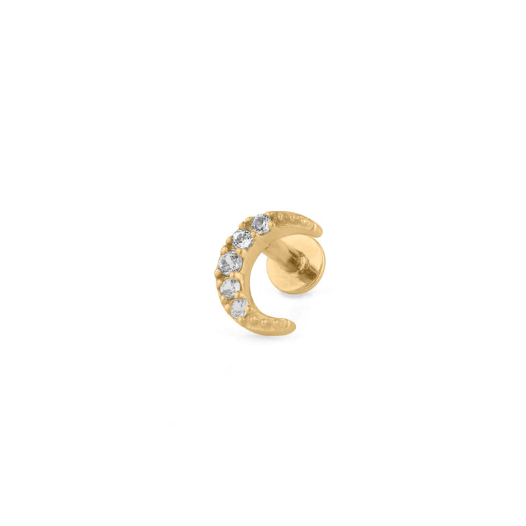 Piercing MOND mit Topas Silber