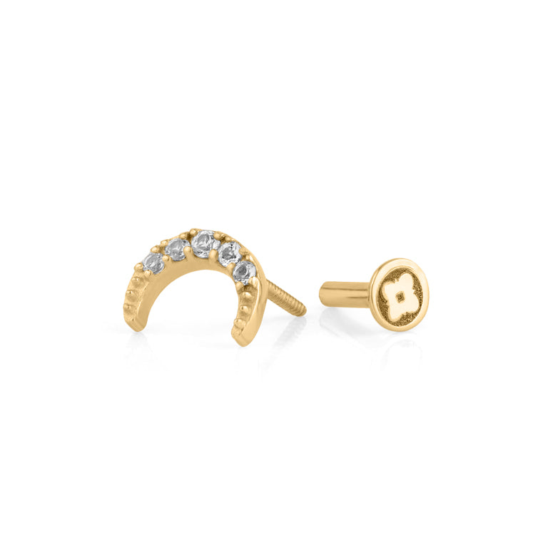 Piercing MOND mit Topas Silber