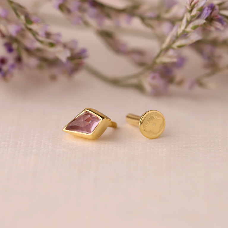 Piercing KITE  3X5 mm Amethyst Drachenform
