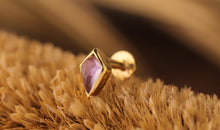 Piercing KITE  3X5 mm Amethyst Drachenform Silber
