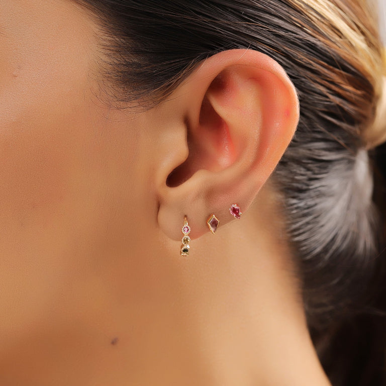Piercing KITE  3X5 mm Amethyst Drachenform Silber