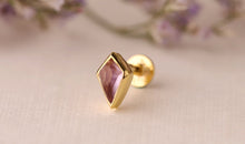 Piercing KITE  3X5 mm Amethyst Drachenform Silber