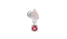 Piercing DELPHI mit Mondstein und Turmalin