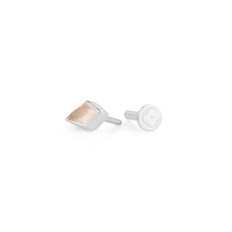 Piercing KITE  3X5 mm ROSENQUARZ Drachenform Silber