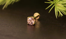 Piercing DIANA 3mm Rosaturmalin Silber