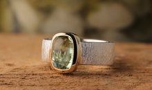 Ring ELTON 6 mm Bicolor Silber Turmalin grün