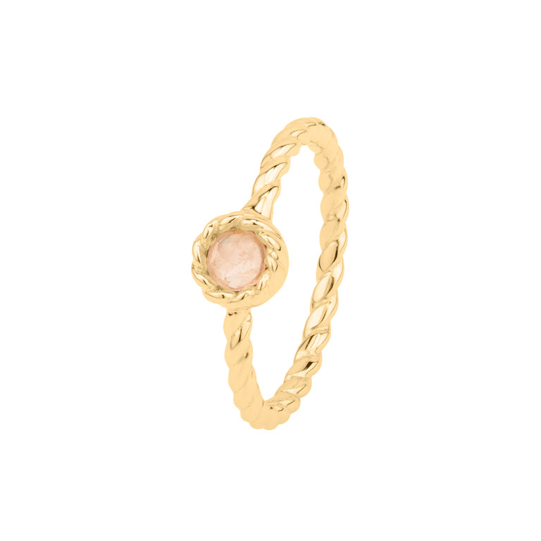 Ring TWIST  Rosenquarz 4mm