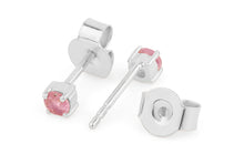 Ohrstecker DIANA 3mm mit Rosaturmalin