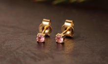 Ohrstecker DIANA 3mm mit Rosaturmalin