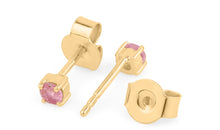 Ohrstecker DIANA 3mm mit Rosaturmalin