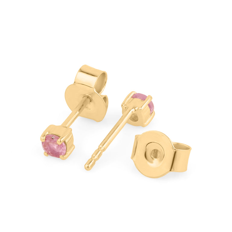 Ohrstecker DIANA 3mm mit Rosaturmalin