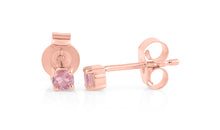 Ohrstecker DIANA 3mm mit Rosaturmalin