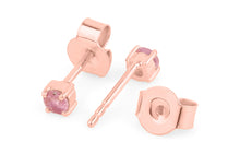 Ohrstecker DIANA 3mm mit Rosaturmalin