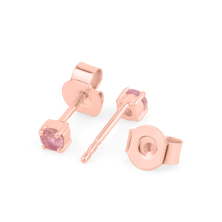 Ohrstecker DIANA 3mm mit Rosaturmalin