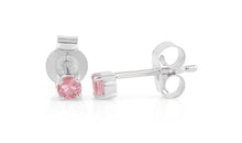 Ohrstecker DIANA 3mm mit Rosaturmalin