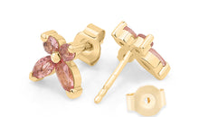 Ohrstecker SCHMETTERLINGE Rosaturmalin
