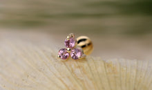 Piercing TRINITY  mit  Rosaturmalin