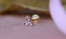 Piercing TRINITY  mit  Rosaturmalin