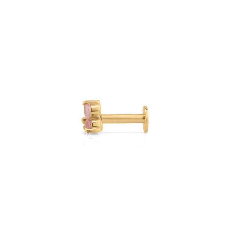 Piercing TRINITY  mit  Rosaturmalin