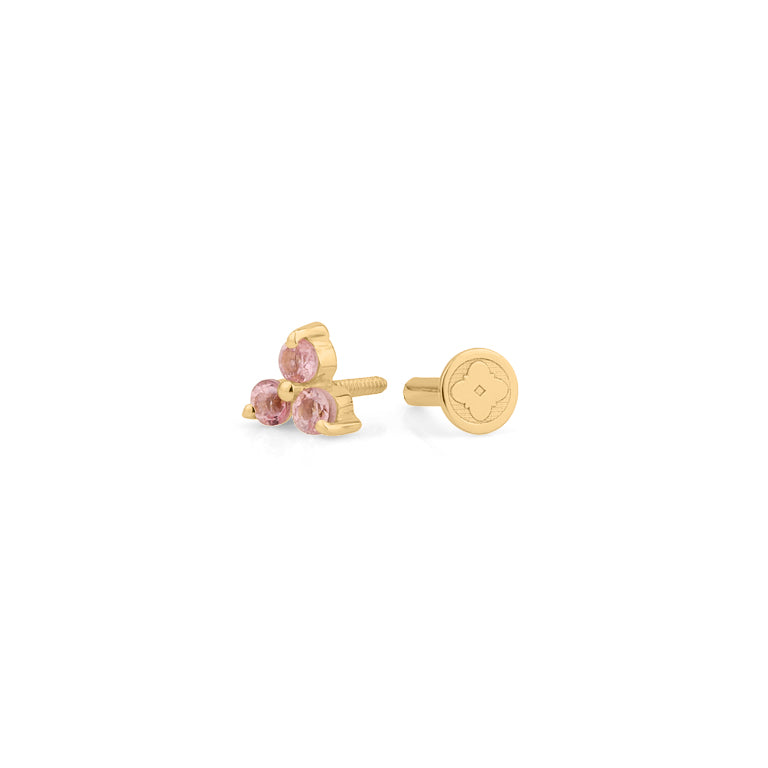 Piercing TRINITY  mit  Rosaturmalin