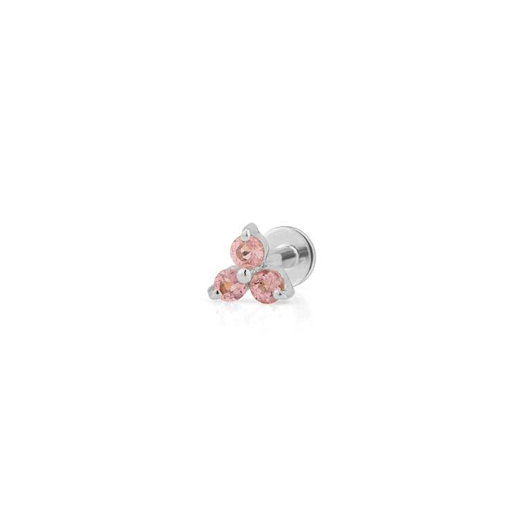 Piercing TRINITY  mit  Rosaturmalin