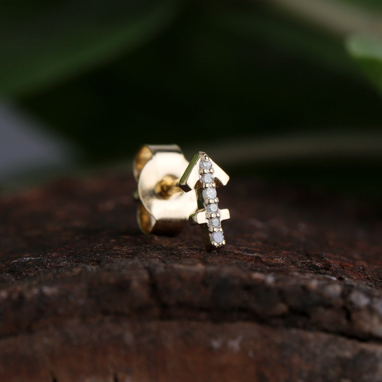 Sternzeichen Ohrstecker SCHUETZE SAGITTARIUS mit Diamanten