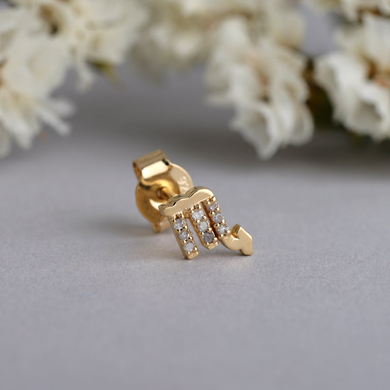 Sternzeichen Ohrstecker SKORPION SCORPIO mit Diamanten