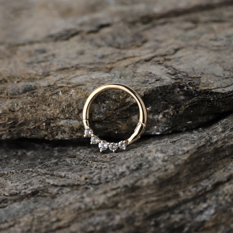 Piercing Segmentring AGATHA mit Topas 18k Gold