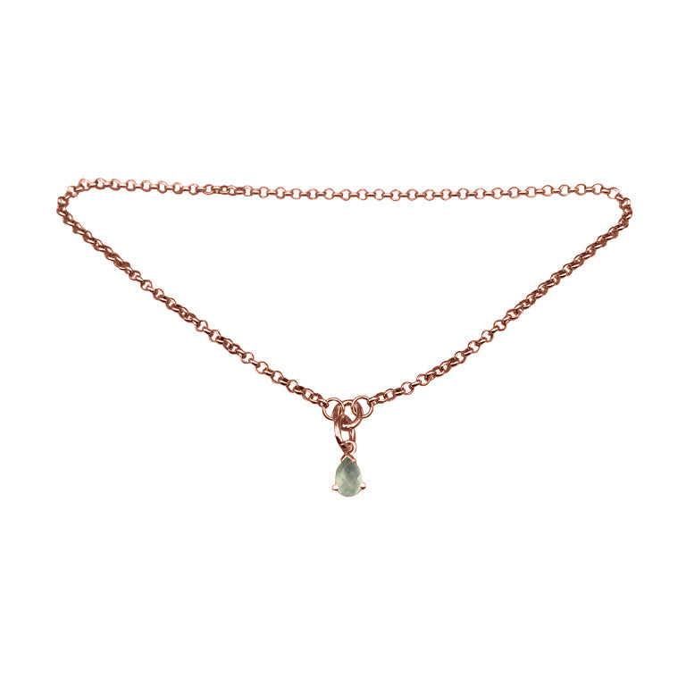 SET Halskette PREHNITE und ERBSKETTE 2 mm mit 2 Cliplock 9X10mm