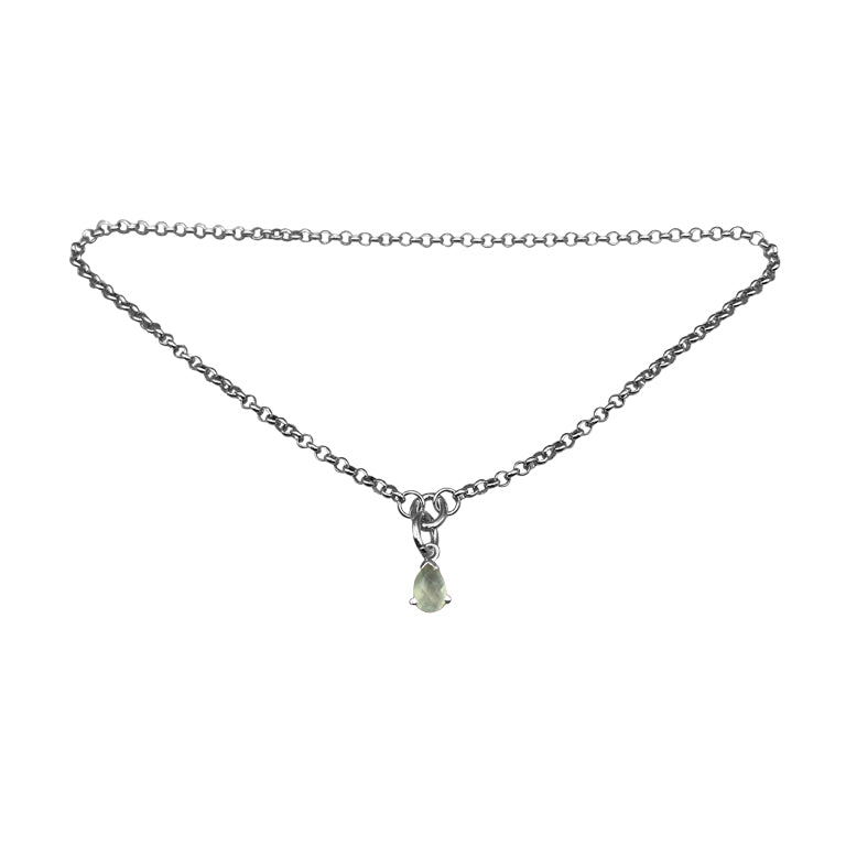 SET Halskette PREHNITE und ERBSKETTE 2 mm mit 2 Cliplock 9X10mm