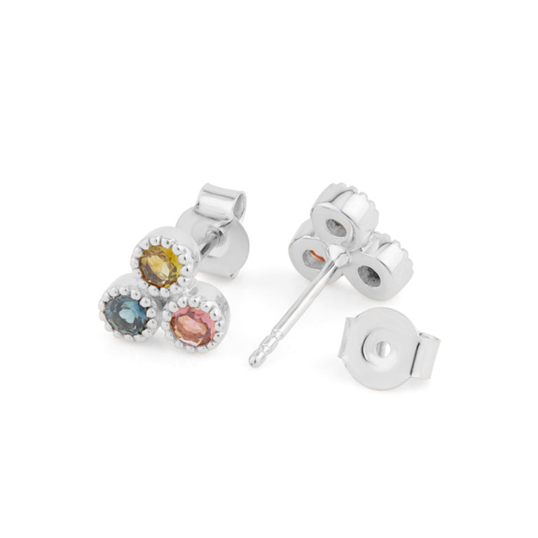 Ohrstecker HARRIET TRINITY Turmalin 3mm Silber