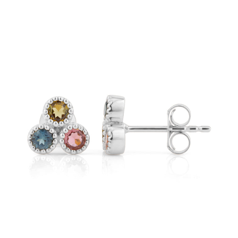 Ohrstecker HARRIET TRINITY Turmalin 3mm Silber