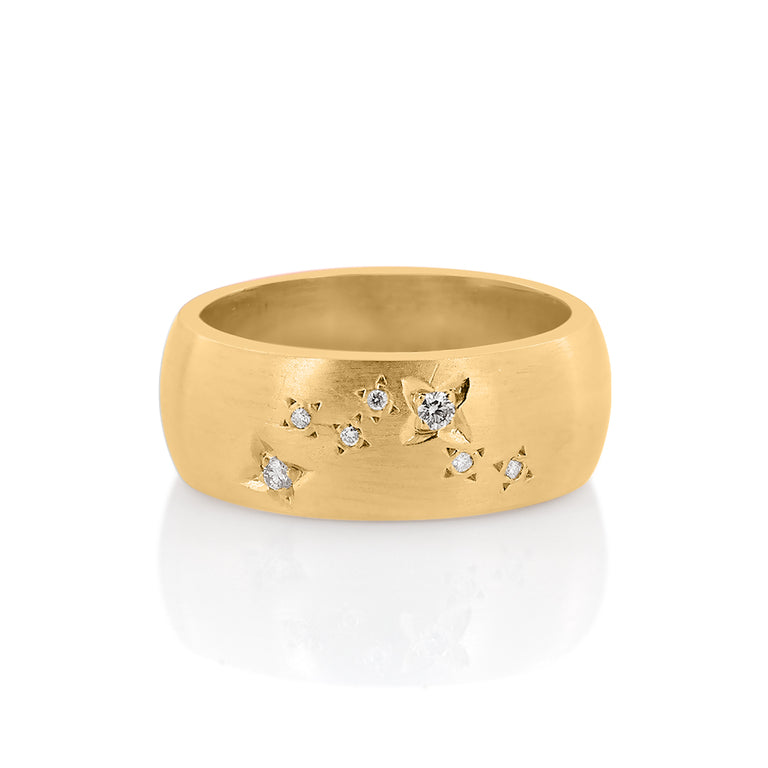 Ring STERNBILD mit Diamanten Silber Sternzeichen