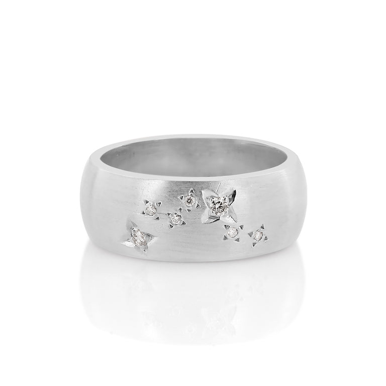 Ring STERNBILD mit Diamanten Silber Sternzeichen