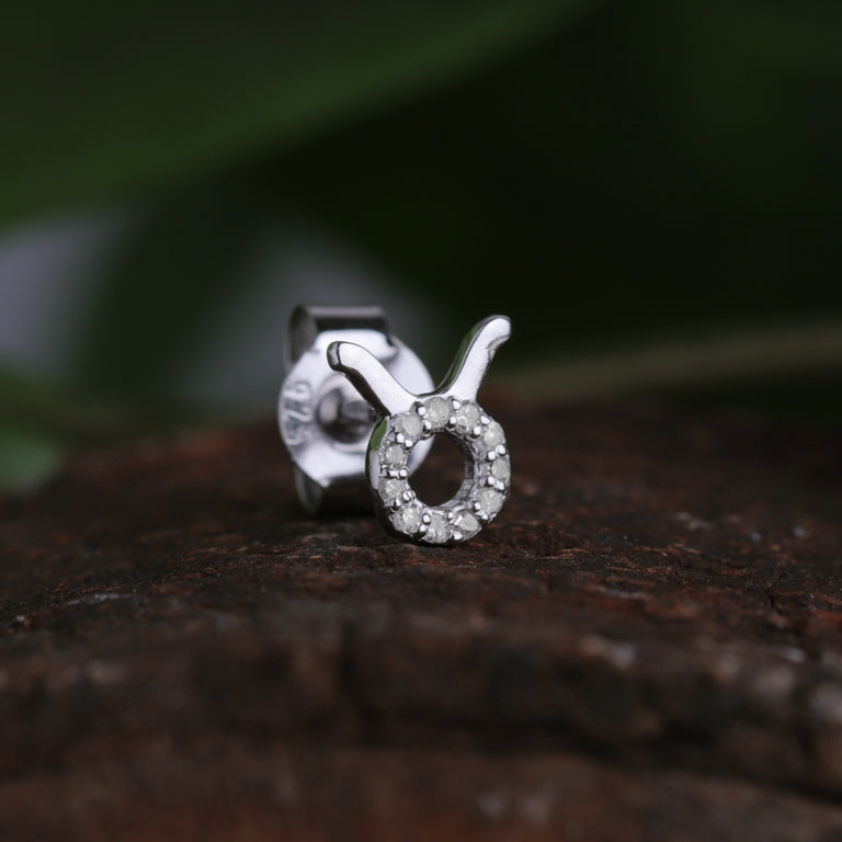 Sternzeichen Ohrstecker STIER TAURUS mit Diamanten